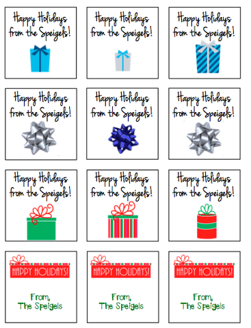 Personalized Holiday Mix Gift Stickers