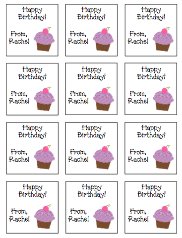 Personalized Cupcakes Gift Stickers