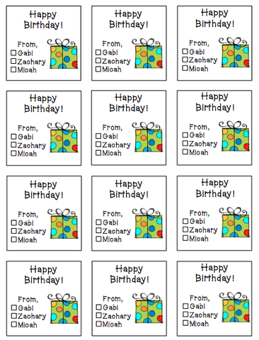 Personalized Presents Gift Stickers -V1 (primary colors)