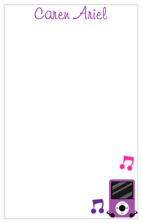 Personalized Music-Ipod Notepad
