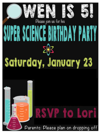 Invitation - Science Party