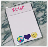 Personalized 4x6 Memo Holder - Hearts/Peace