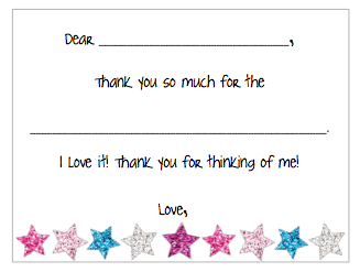 Fill-in-the-Blank Thank You Notes - Stars V1