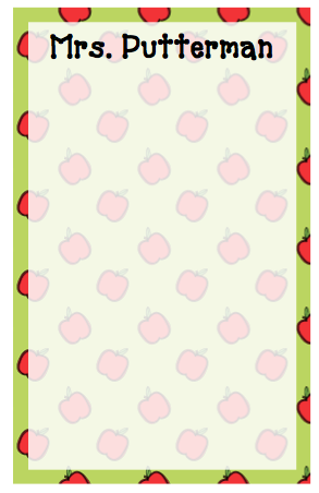 Personalized Apple Border Notepad