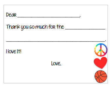 Fill-in-the-Blank Thank You Notes - Pink Basketball Party V4