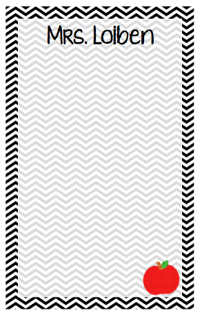 Personalized Chevron Border Notepad -Black & White