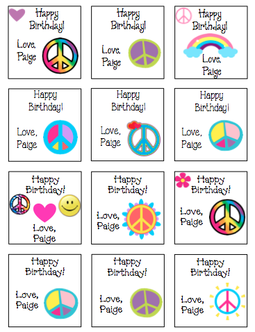 Personalized Colorful Peace Gift Stickers