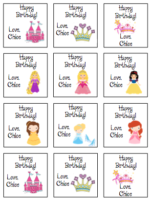 Personalized Princess Gift Stickers -V3