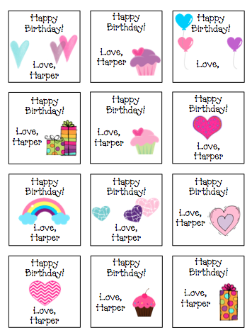Personalized Hearts Rainbows Presents Gift Stickers