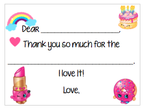 Fill-in-the-Blank Thank You Notes - Shopkins V1