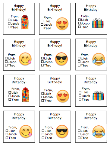 Personalized Presents and Emojis Gift Stickers