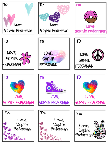 Personalized Hearts Gift Stickers