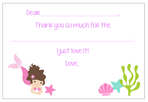 Fill-in-the-Blank Thank You Notes - Mermaid V2