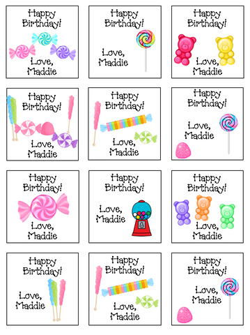Personalized Candy Gift Stickers