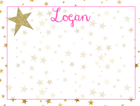 Note Cards - Gold Stars Background