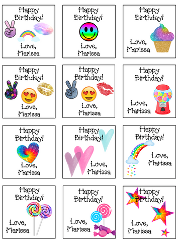 Personalized Lollipop Girl Mix Gift Stickers