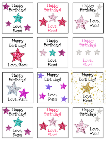 Personalized Just Stars Gift Stickers